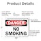 Signmission No Smoking Danger Sign, Aluminum, 10in W x 7in L, 2PK OS-2PACK-DS-A-710-L-19452 - alternate 2